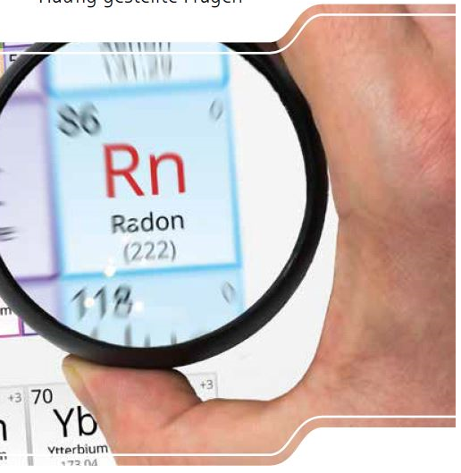 Vergrößerungsglas über dem Elementensymbol RN für Radon im Periodensystem der Elemente