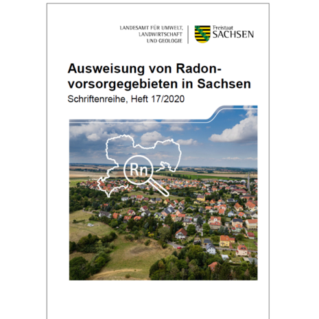 Cover der Schriftenreihe Ausweisung von Radonvorsorgegebieten in Sachsen